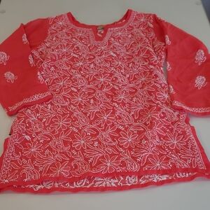 LIKE NEW Ada Handmade Pink Sheer Sleeved Kurti